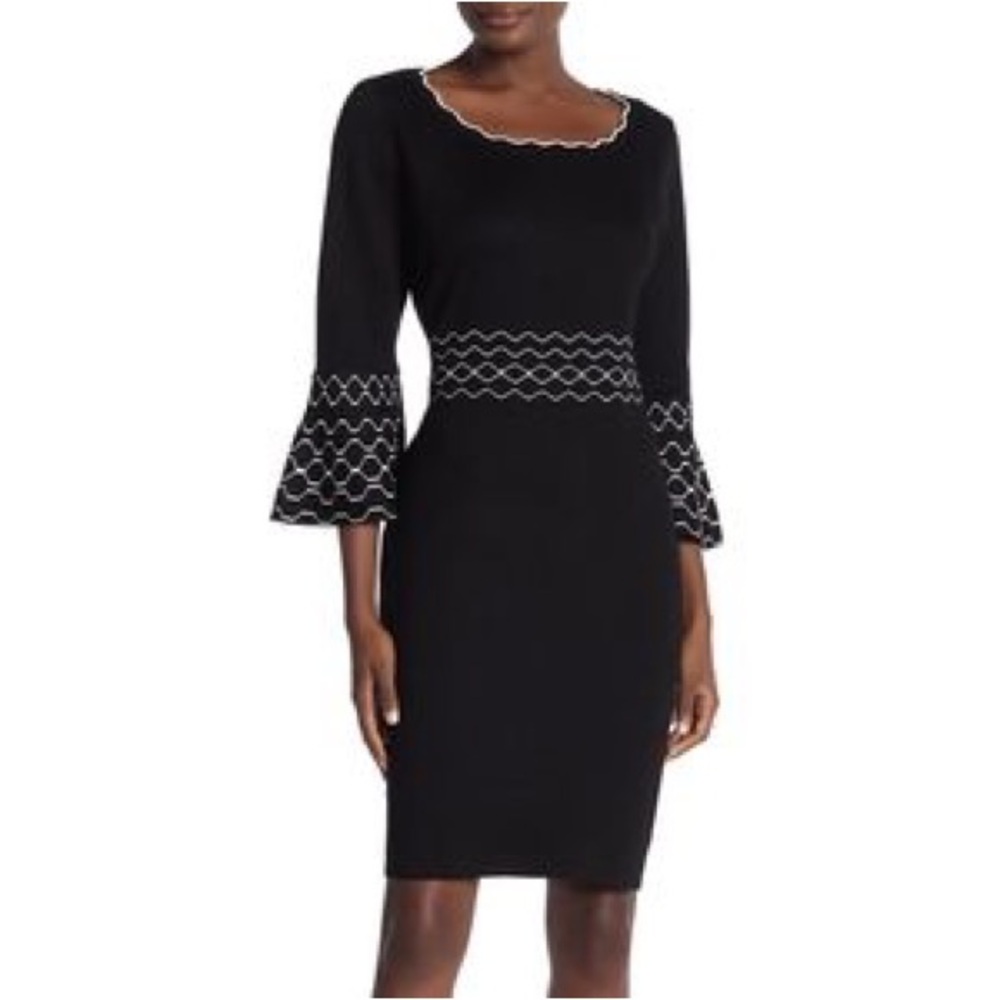 Nina Leonard Bell Sleeve Sweater Dress